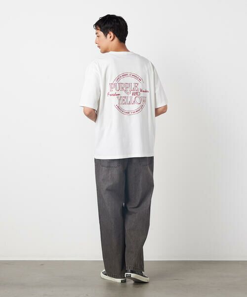 Purple&Yellow / パープルアンドイエロー Tシャツ | バックサークルロゴ刺繍 半袖Tシャツ | 詳細2