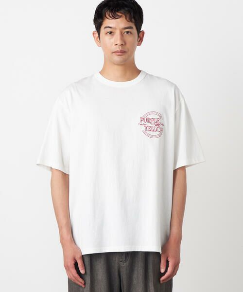 Purple&Yellow / パープルアンドイエロー Tシャツ | バックサークルロゴ刺繍 半袖Tシャツ | 詳細10