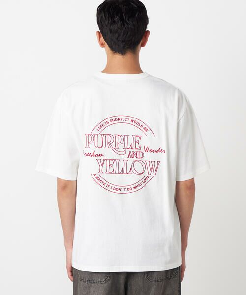 Purple&Yellow / パープルアンドイエロー Tシャツ | バックサークルロゴ刺繍 半袖Tシャツ | 詳細12