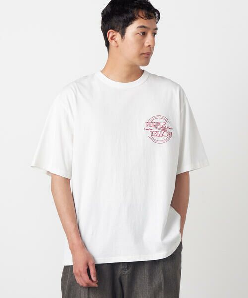 Purple&Yellow / パープルアンドイエロー Tシャツ | バックサークルロゴ刺繍 半袖Tシャツ | 詳細3