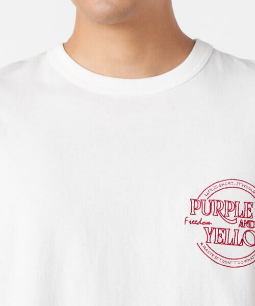 Purple&Yellow / パープルアンドイエロー Tシャツ | バックサークルロゴ刺繍 半袖Tシャツ | 詳細13