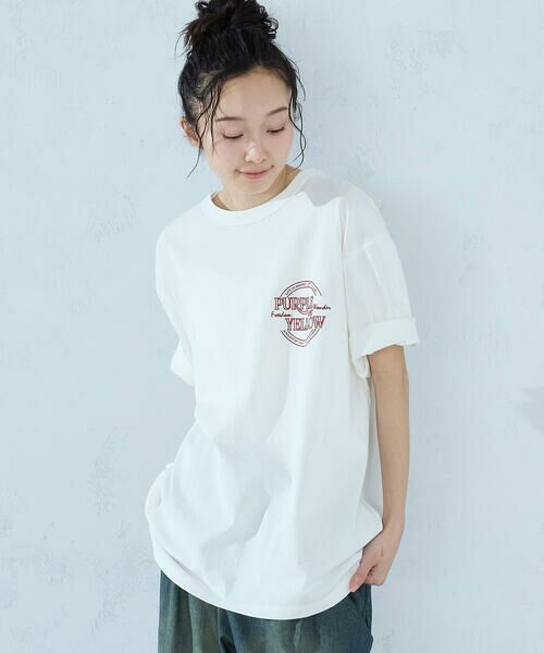 Purple&Yellow / パープルアンドイエロー Tシャツ | バックサークルロゴ刺繍 半袖Tシャツ | 詳細8