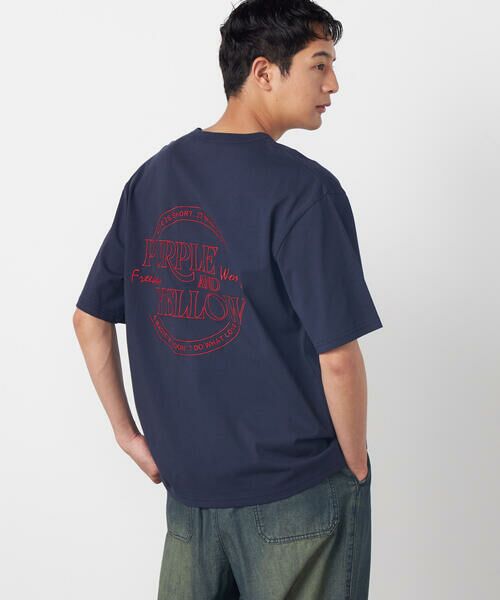 Purple&Yellow / パープルアンドイエロー Tシャツ | バックサークルロゴ刺繍 半袖Tシャツ | 詳細21