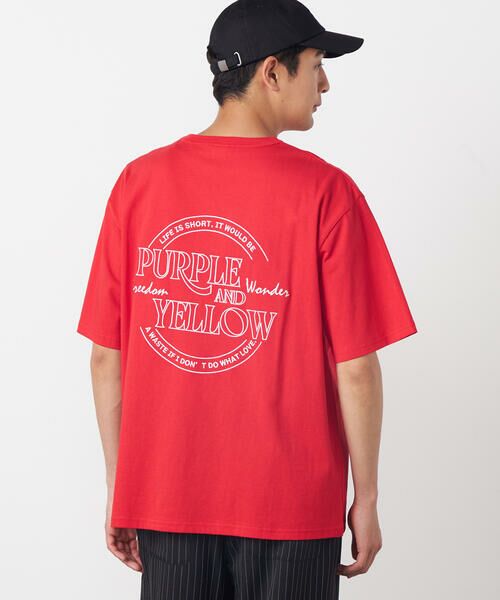 Purple&Yellow / パープルアンドイエロー Tシャツ | バックサークルロゴ刺繍 半袖Tシャツ | 詳細26