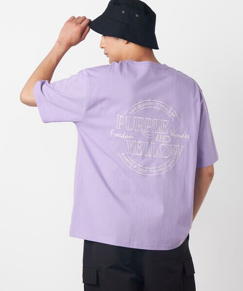Purple&Yellow / パープルアンドイエロー Tシャツ | バックサークルロゴ刺繍 半袖Tシャツ | 詳細29