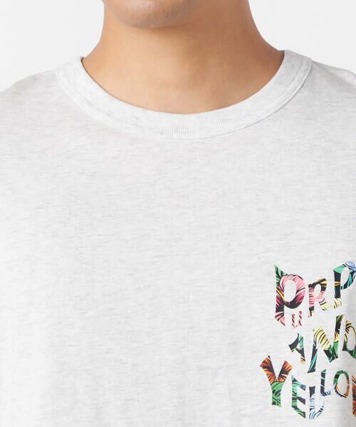 Purple&Yellow / パープルアンドイエロー Tシャツ | バックウェーブプリント 半袖Tシャツ | 詳細17