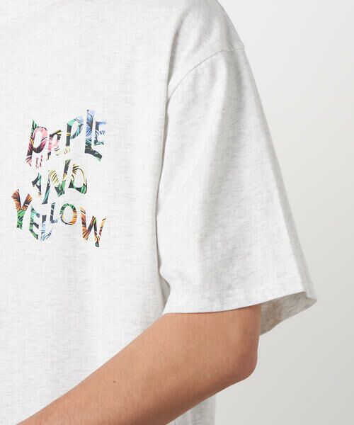 Purple&Yellow / パープルアンドイエロー Tシャツ | バックウェーブプリント 半袖Tシャツ | 詳細18