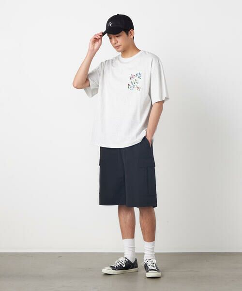 Purple&Yellow / パープルアンドイエロー Tシャツ | バックウェーブプリント 半袖Tシャツ | 詳細8