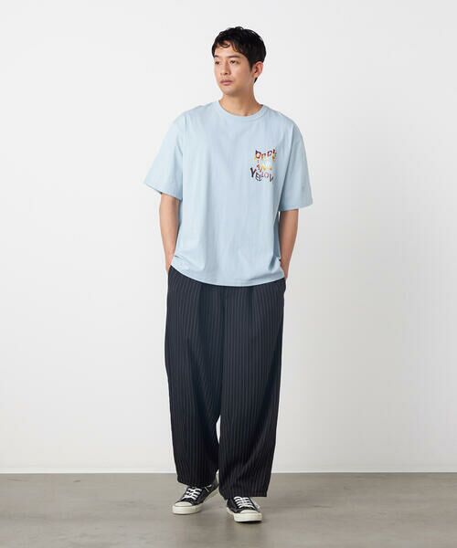 Purple&Yellow / パープルアンドイエロー Tシャツ | バックウェーブプリント 半袖Tシャツ | 詳細25