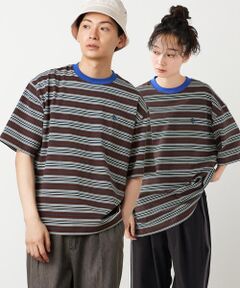 Purple&Yellow / パープルアンドイエロー Tシャツ | マルチボーダー Tシャツ