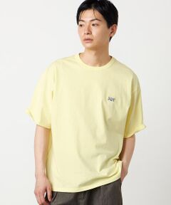 Purple&Yellow / パープルアンドイエロー Tシャツ | ワンポイントロゴ刺繍 半袖Tシャツ