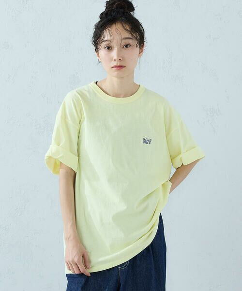 Purple&Yellow / パープルアンドイエロー Tシャツ | ワンポイントロゴ刺繍 半袖Tシャツ | 詳細24