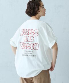 Purple&Yellow / パープルアンドイエロー Tシャツ | バック刺繍 半袖Tシャツ