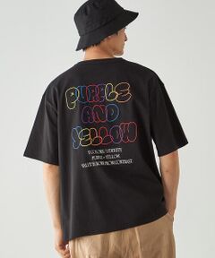 Purple&Yellow / パープルアンドイエロー Tシャツ | バック刺繍 半袖Tシャツ