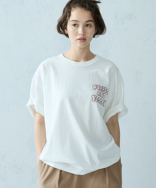 Purple&Yellow / パープルアンドイエロー Tシャツ | バック刺繍 半袖Tシャツ | 詳細9