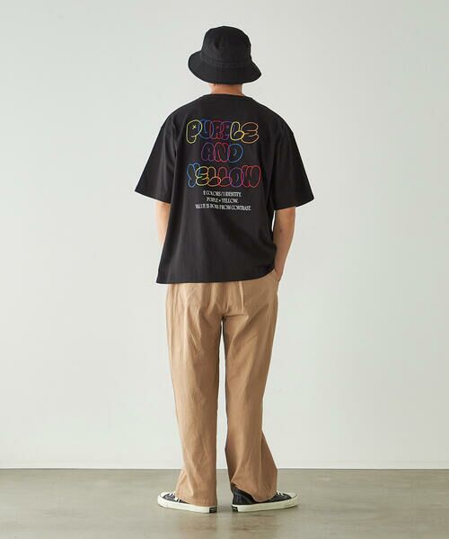 Purple&Yellow / パープルアンドイエロー Tシャツ | バック刺繍 半袖Tシャツ | 詳細13