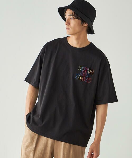 Purple&Yellow / パープルアンドイエロー Tシャツ | バック刺繍 半袖Tシャツ | 詳細14