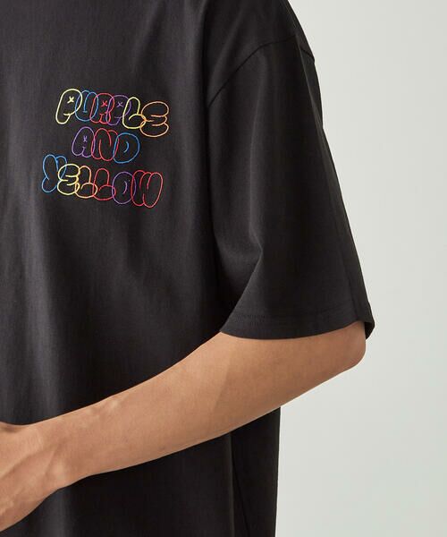 Purple&Yellow / パープルアンドイエロー Tシャツ | バック刺繍 半袖Tシャツ | 詳細22