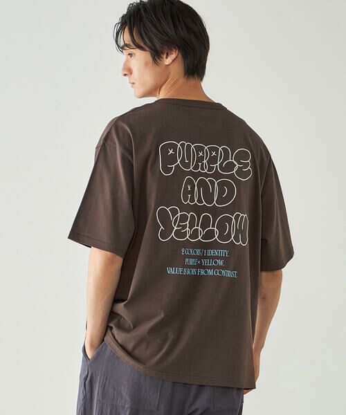 Purple&Yellow / パープルアンドイエロー Tシャツ | バック刺繍 半袖Tシャツ | 詳細25