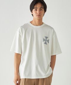 Purple&Yellow / パープルアンドイエロー Tシャツ | バックプリント フロスト半袖Tシャツ