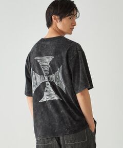 Purple&Yellow / パープルアンドイエロー Tシャツ | バックプリント フロスト半袖Tシャツ