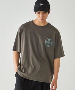 Purple&Yellow / パープルアンドイエロー Tシャツ | バックプリント フロスト半袖Tシャツ
