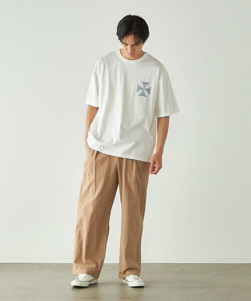 Purple&Yellow / パープルアンドイエロー Tシャツ | バックプリント フロスト半袖Tシャツ | 詳細1