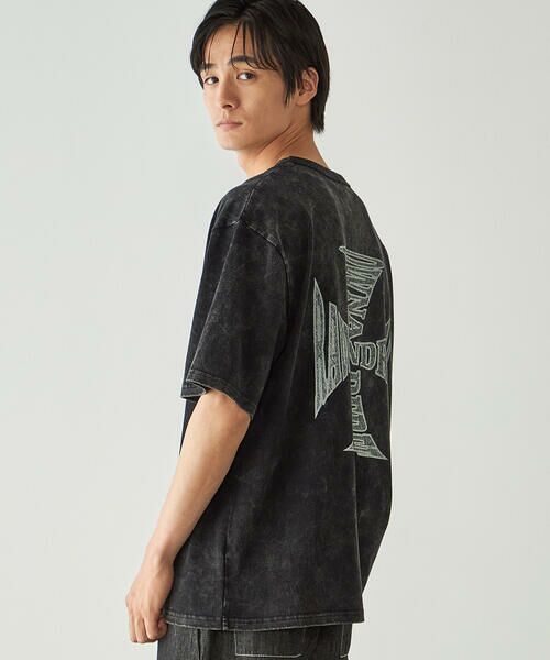 Purple&Yellow / パープルアンドイエロー Tシャツ | バックプリント フロスト半袖Tシャツ | 詳細10