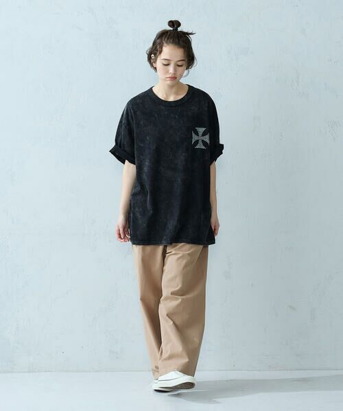 Purple&Yellow / パープルアンドイエロー Tシャツ | バックプリント フロスト半袖Tシャツ | 詳細14