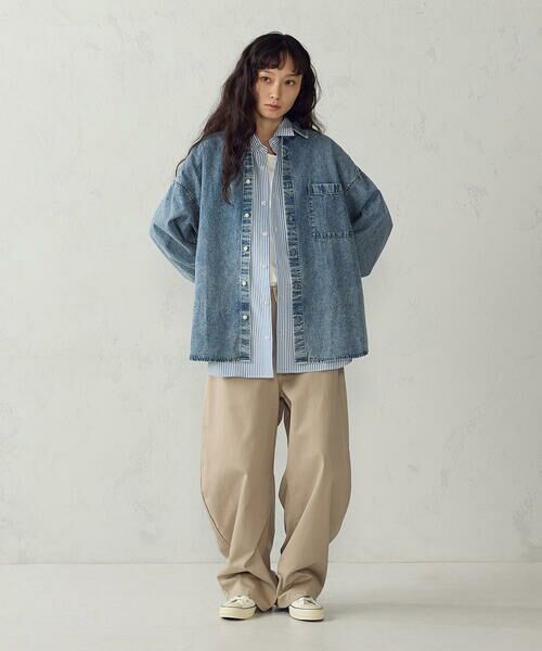 Purple&Yellow / パープルアンドイエロー シャツ・ブラウス | ハートロゴ刺繍 デニムシャツ | 詳細6