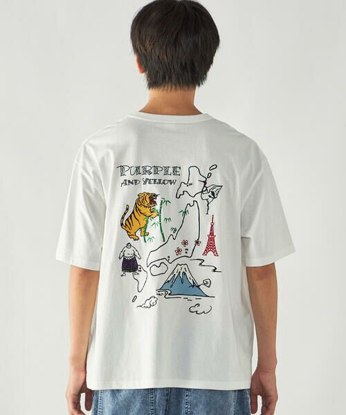 Purple&Yellow / パープルアンドイエロー Tシャツ | スーベニア刺繍 半袖Tシャツ | 詳細19