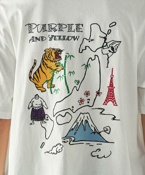 Purple&Yellow / パープルアンドイエロー Tシャツ | スーベニア刺繍 半袖Tシャツ | 詳細24