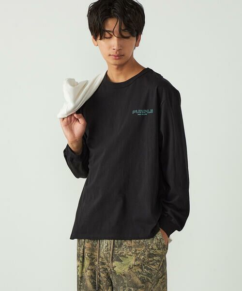 Purple&Yellow / パープルアンドイエロー Tシャツ | バックプリント 長袖Tシャツ | 詳細11