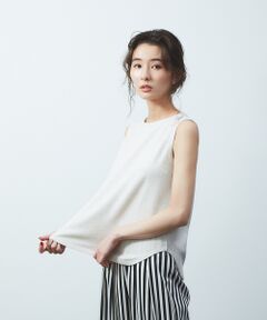 anana クルーネックリブノースリーブTシャツ