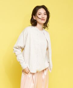 ＜ITALY＞バイカラーハイゲージニットカーデ