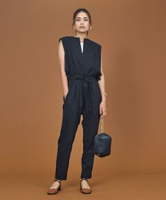 qualite / カリテ サロペット・オールインワン | コットンリネンウエストリボンオールインワン