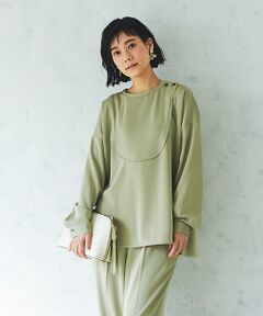 【WEB・一部店舗限定】起毛サテンカッティングブラウス