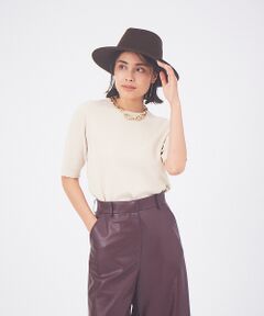 ウォッシャブルクルーネックニットT