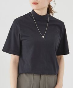 【Three dots】モックネックTシャツ