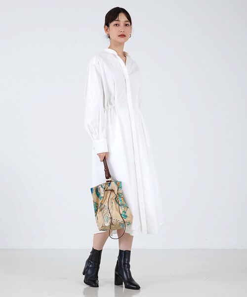 qualite / カリテ ワンピース | ウエストギャザーシャツワンピース | 詳細14