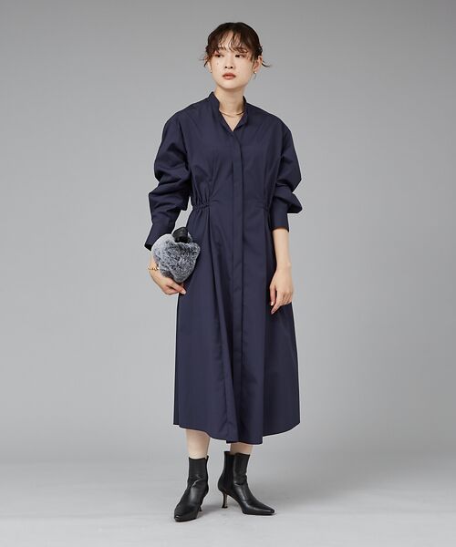 qualite / カリテ ワンピース | ウエストギャザーシャツワンピース | 詳細20
