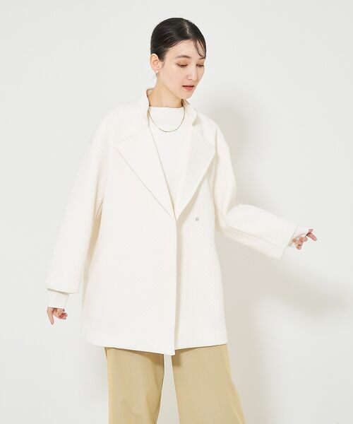 qualite / カリテ アウター | ヘリンボンジャガードコート | 詳細20