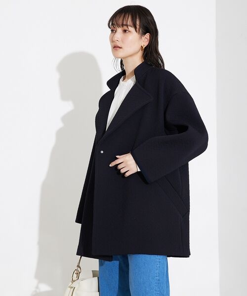 qualite / カリテ アウター | ヘリンボンジャガードコート | 詳細8