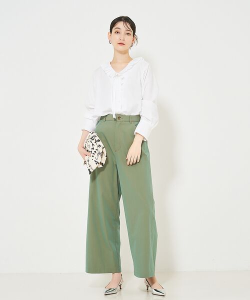 qualite / カリテ シャツ・ブラウス | Vネックプリーツカラーブラウス | 詳細5