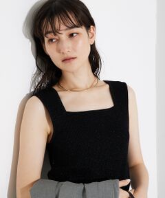 qualite / カリテ キャミソール・チューブトップ | ラメスクエアノースリーブニット