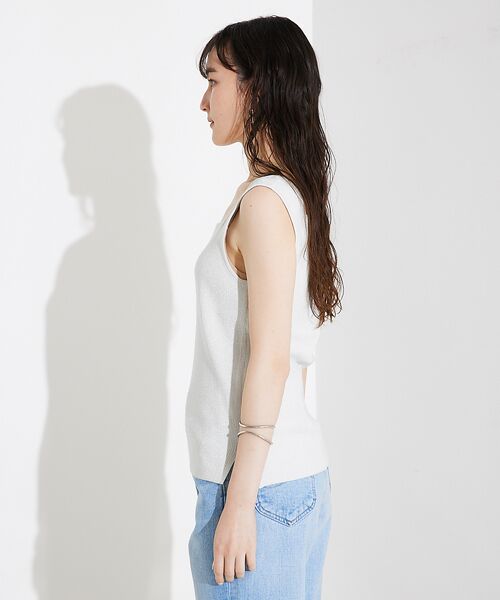 qualite / カリテ キャミソール・チューブトップ | ラメスクエアノースリーブニット | 詳細5