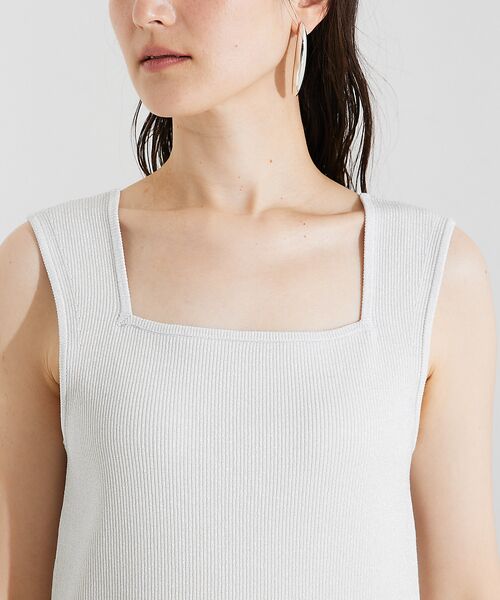 qualite / カリテ キャミソール・チューブトップ | ラメスクエアノースリーブニット | 詳細7