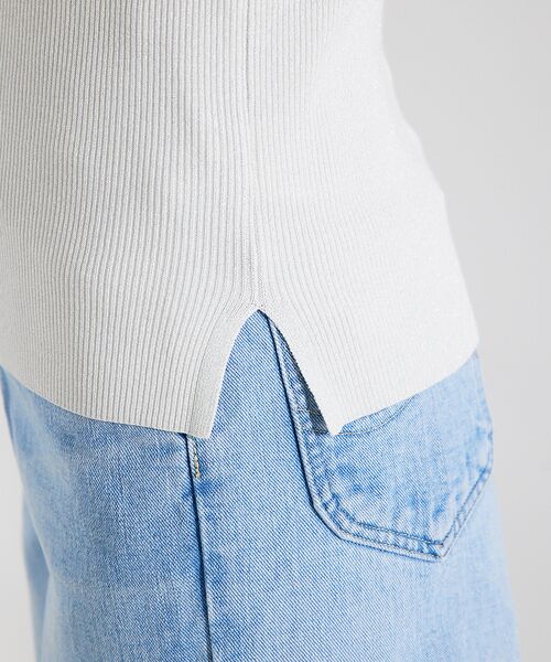 qualite / カリテ キャミソール・チューブトップ | ラメスクエアノースリーブニット | 詳細8