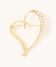 qualite / カリテ 服飾小物 | ラインストーンハートブローチ