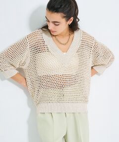 qualite / カリテ ニット・セーター | ラメローゲージVネックニット